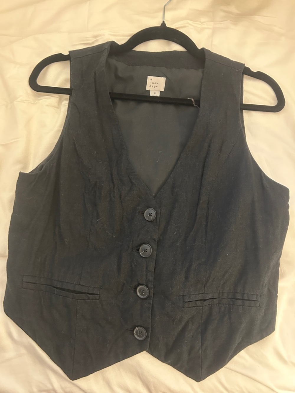 a new day Black Button-Front Women's Vest